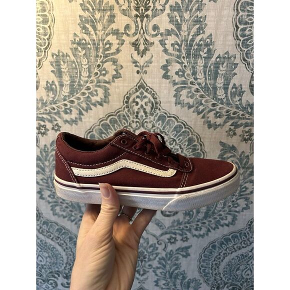 Vans Other - Vans Old Skool Sk8 Low Ward Canvas Burgundy Youth Size 4 Kids Skate See Pic